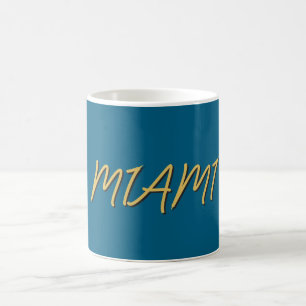 Ozean Blau Gold Farbe Miami Text Professional Kaffeetasse