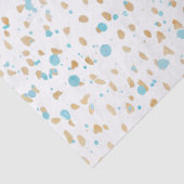 Ozean-Blau-Goldsand-Punkte Seidenpapier (Detail)