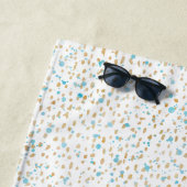Ozean-Blau-Goldsand-Punkte Strandtuch (Beispiel)