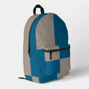 Ozean Blau Grau Karomuster Bedruckter Rucksack