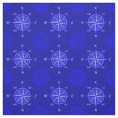 Ozean-Blau-Kompass-Rose Stoff (Muster)