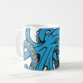 Ozean-Blau-Krake Kaffeetasse (Vorderseite Links)