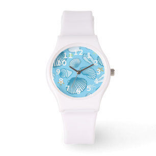 Ozean-Blau-Muster Armbanduhr