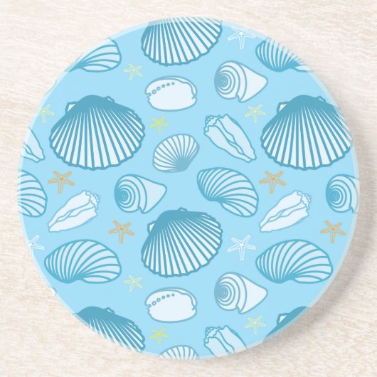 Ozean-Blau-Muster Getränkeuntersetzer (Vorne)