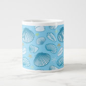 Ozean-Blau-Muster Jumbo-Tasse (Vorderseite)