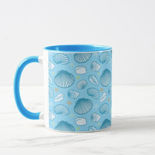 Ozean-Blau-Muster Tasse (Links)