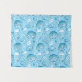 Ozean-Blau-Muster Wandteppich (Vorderseite (Horizontal))