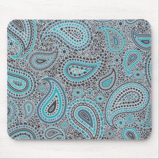Ozean-Blau Paisley Mousepad
