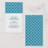 Ozean-Blau Quatrefoil Muster Visitenkarte (Vorne/Hinten)