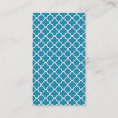 Ozean-Blau Quatrefoil Muster Visitenkarte (Rückseite)