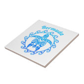 Ozean-Blau-Stammes- Schildkröte Bermuda Fliese (Seite)