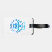 Ozean-Blau-Stammes- Schildkröte Cancun Gepäckanhänger (Rückseite horizontal)