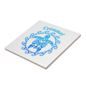 Ozean-Blau-Stammes- Schildkröte Cozumel Fliese (Seite)