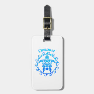 Ozean-Blau-Stammes- Schildkröte Cozumel Gepäckanhänger