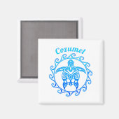 Ozean-Blau-Stammes- Schildkröte Cozumel Magnet (Vorderseite/Rückseite)