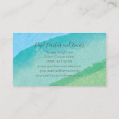 Ozean-Blau und grünes modernes Aquarell Visitenkarte (Rückseite)