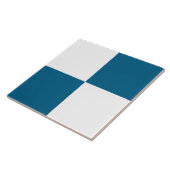 Ozean Blau Weiß Karomuster Fliese (Seite)