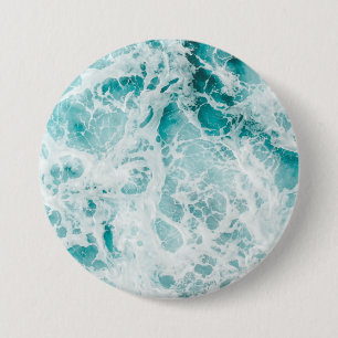 Ozean Blaue Wellen Button