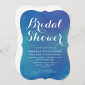 Ozean-Blauwatercolor-Brautparty-Einladung Einladung (Vorne/Hinten)