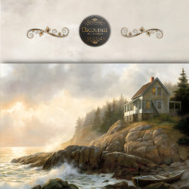 Ozean Cottage Auf Steiler Klippe Decoupage Seidenpapier