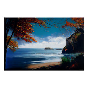 Ozean-Dämmerung Poster