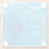 Ozean-darunter - abstrakte blaue Blasen Glasuntersetzer (Rückseite)