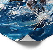 Ozean Delfine Küsten Marine Wohndekoration Poster (Ecke)