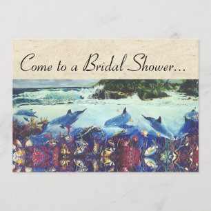 Ozean-Delphin-Seeschildkröte-Fisch-Brautparty Einladung