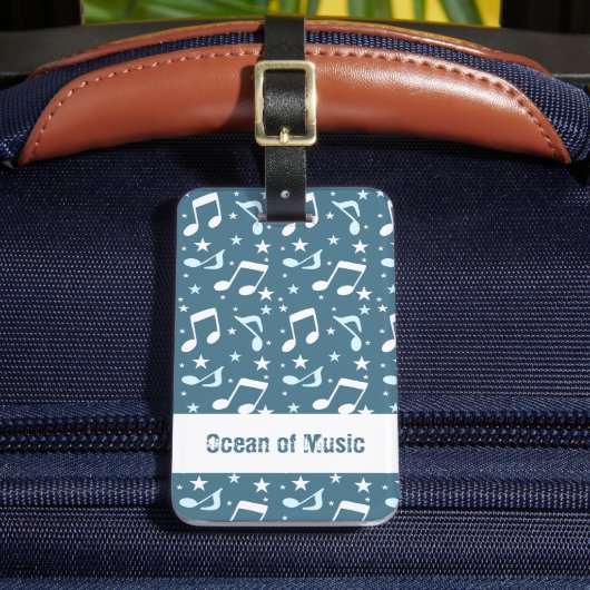 Ozean der gemusterten Musik Gepäckanhänger (Vorderseite Insitu 2)