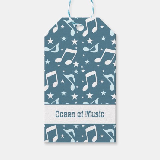 Ozean der gemusterten Musik Geschenkanhänger (Vorderseite)