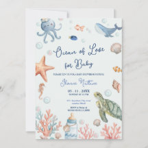 Ozean der Liebe für Baby-Shower-Strand-Einladung