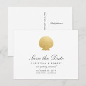 Ozean der Seashell-Imitat-Goldfolien-| Save the Ankündigungspostkarte (Vorne/Hinten)