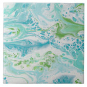 Ozean des blauen Grüns u. des Weiß inspirierte Fliese (Vorderseite)