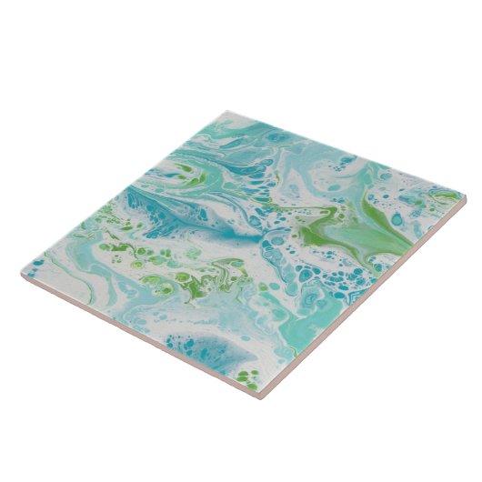 Ozean des blauen Grüns u. des Weiß inspirierte Fliese (Seite)