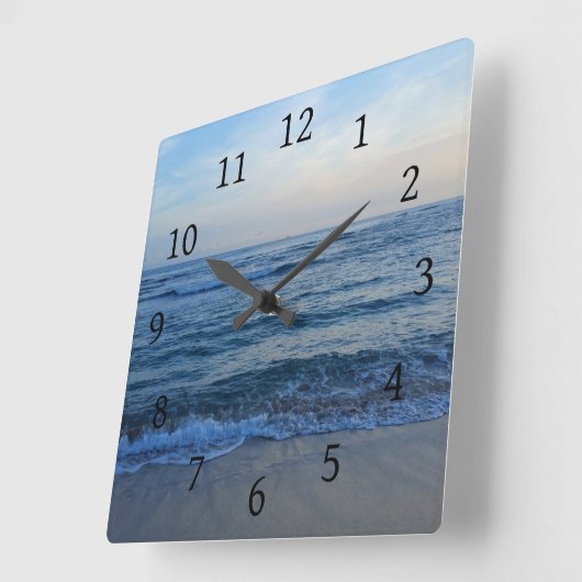Ozean des Fotos 14 Quadratische Wanduhr (Winkel)