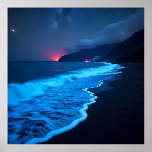 "Ozean des Lichts: Biolumineszente Träume" Poster (Vorne)