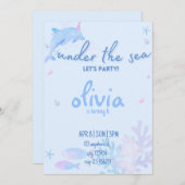 Ozean Dolphin unter dem Meer Einladung zum Geburts (Vorne/Hinten)