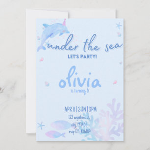 Ozean Dolphin unter dem Meer Einladung zum Geburts