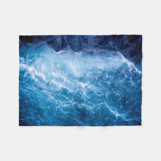 Ozean - Dunkle blaue Waves Fleecedecke (Vorderseite (Horizontal))
