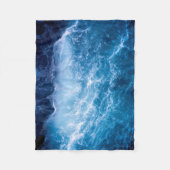 Ozean - Dunkle blaue Waves Fleecedecke (Vorderseite)