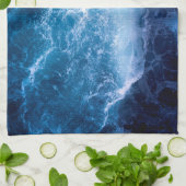 Ozean - Dunkle blaue Waves Geschirrtuch (Gefaltet)