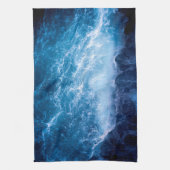 Ozean - Dunkle blaue Waves Geschirrtuch (Vertikal)