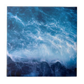 Ozean - Dunkle blaue Waves Keramik Tile Fliese (Vorderseite)