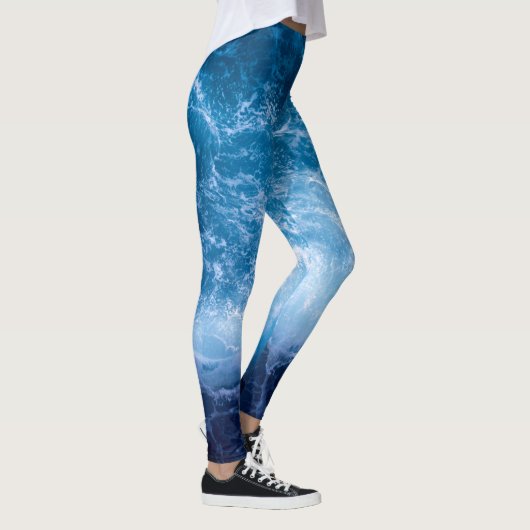 Ozean - Dunkle blaue Waves  Leggings (Rechts)
