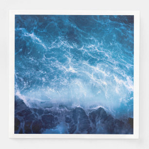 Ozean - Dunkle blaue Waves Serviette