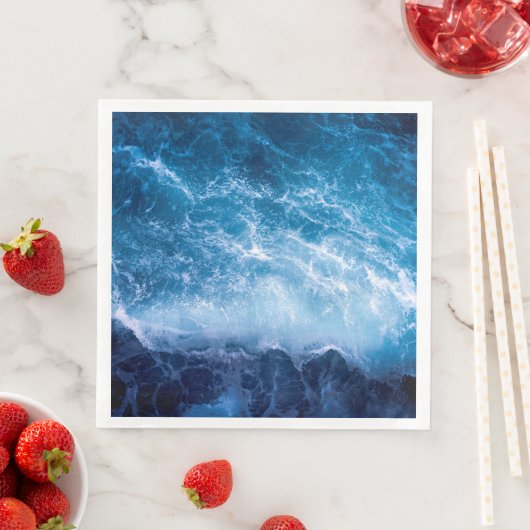 Ozean - Dunkle blaue Waves Serviette (Beispiel)