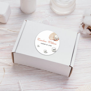 Ozean eine kleine Perle unter der Babydusche des M Runder Aufkleber