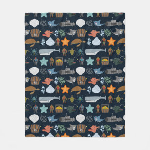 Ozean-Einwohner-Muster 1 Fleecedecke