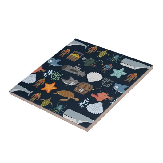 Ozean-Einwohner-Muster 1 Fliese (Seite)