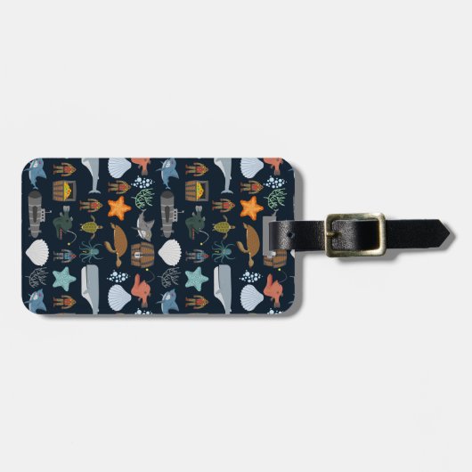 Ozean-Einwohner-Muster 1 Gepäckanhänger (Vorderseite horizontal)